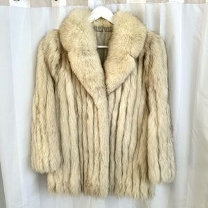 Vintage genuine silver fox fur coat